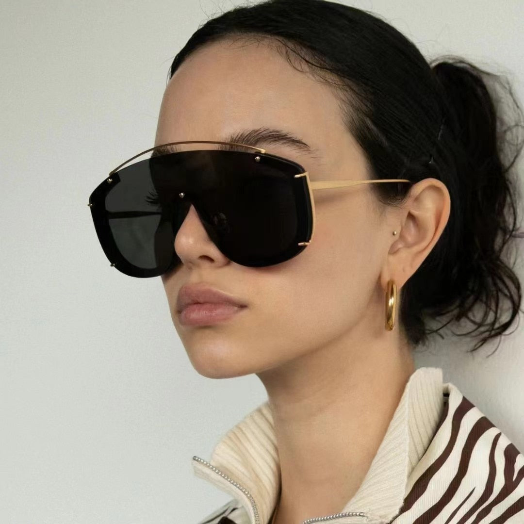 2022 new retro fashion big frame sunglasses ladies high-end