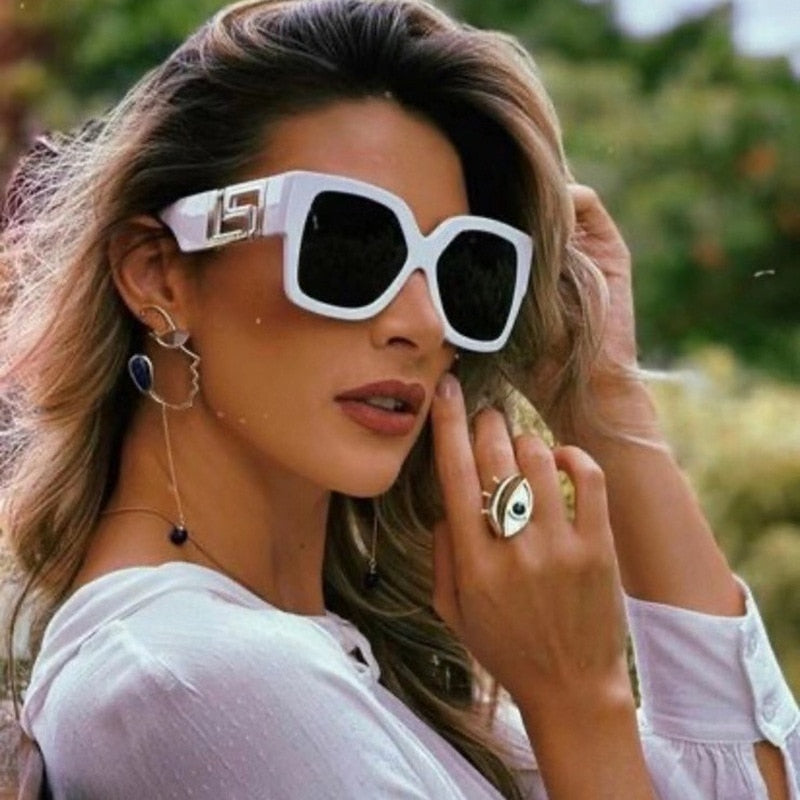 Fashion Luxury Brand Oversized Square Sunglasses Men Women Vintage